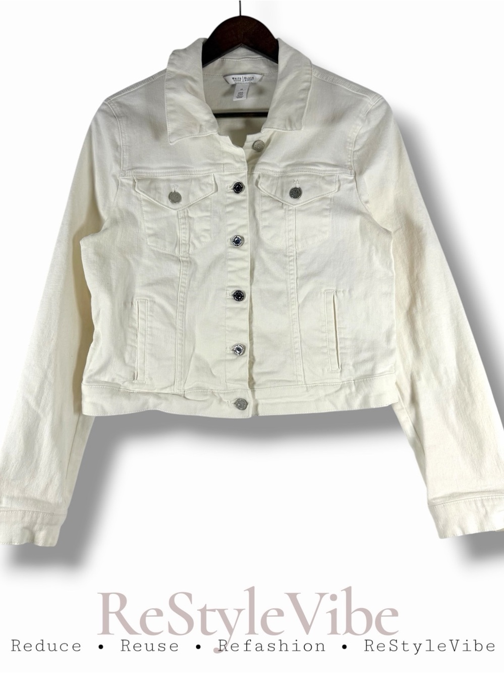 WHITE HOUSE BLACK MARKET Women’s Size 10 Jacket Coat Denim Jean Stretch Trucker